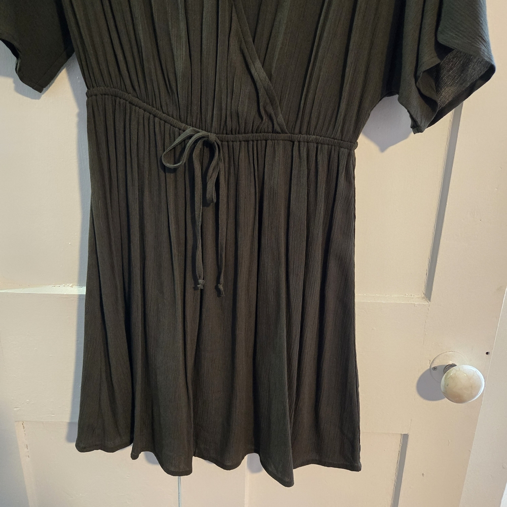 Knox Rose Olive Dress with Pink Floral Embroidery - Picture 4 of 9
